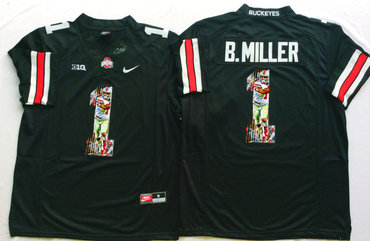 Ohio State Buckeyes 1 B.Miller Black New Portrait Number College Jersey Ohio State Buckeyes 1 B.Miller Black New Portrait Number College Jersey