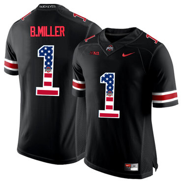 Ohio State Buckeyes 1 Braxton Miller Black USA Flag College Football Limited Jersey