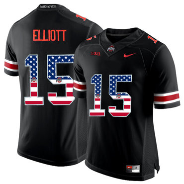 Ohio State Buckeyes 15 Ezekiel Elliott Black USA Flag College Football Limited Jersey Ohio State Buckeyes 15 Ezekiel Elliott Black USA Flag College Football Limited Jersey