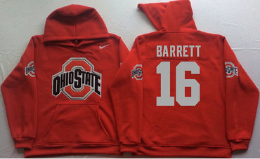 Ohio State Buckeyes 16 J.T. Barrett Red Men's Pullover Hoodie Ohio State Buckeyes 16 J.T. Barrett Red Men's Pullover Hoodie
