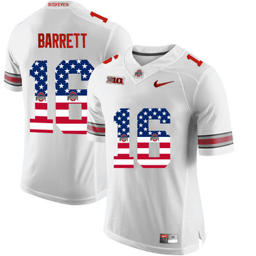 Ohio State Buckeyes 16 J.T Barrett White USA Flag College Football Limited Jersey
