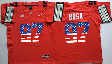 Ohio State Buckeyes 97 Joey Bosa Red USA Flag College Jersey Ohio State Buckeyes 97 Joey Bosa Red USA Flag College Jersey