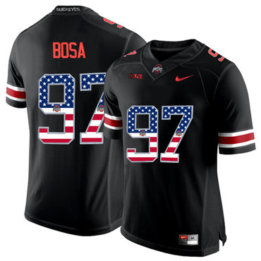 Ohio State Buckeyes 97 Nick Bosa Black USA Flag College Football Limited Jersey