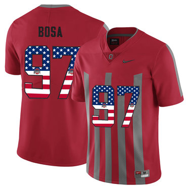 Ohio State Buckeyes 97 Nick Bosa Red USA Flag Alternate College Football Elite Jersey Ohio State Buckeyes 97 Nick Bosa Red USA Flag Alternate College Football Elite Jersey