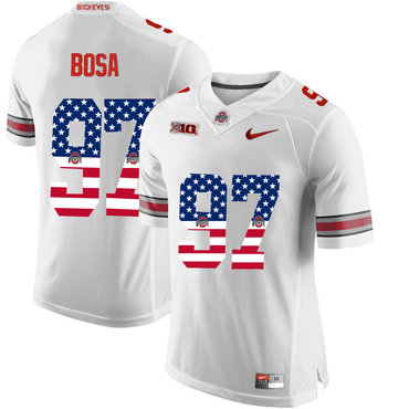 Ohio State Buckeyes 97 Nick Bosa White USA Flag College Football Limited Jersey