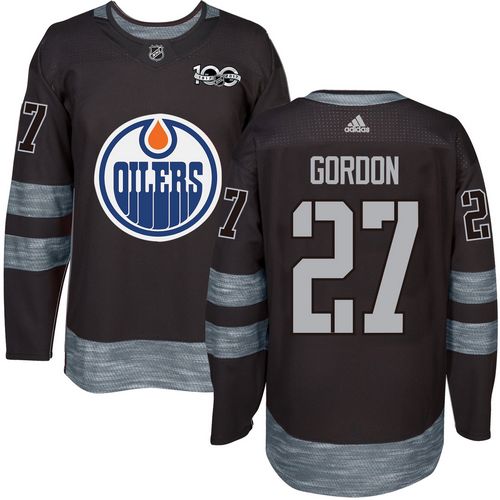 Oilers #27 Boyd Gordon Black 1917-2017 100th Anniversary Stitched NHL Jersey Oilers #27 Boyd Gordon Black 1917-2017 100th Anniversary Stitched NHL Jersey
