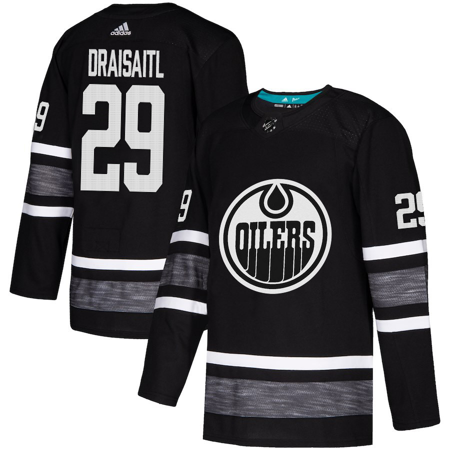 Oilers #29 Leon Draisaitl Black Authentic 2019 All-Star Stitched Youth Hockey Jersey