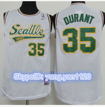 Oklahoma City Thunder #35 Kevin Durant White Throwback Stitched NBA Jersey Oklahoma City Thunder #35 Kevin Durant White Throwback Stitched NBA Jersey