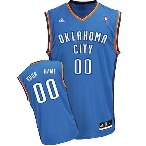 Oklahoma City Thunder Custom Blue Adidas Road Jersey