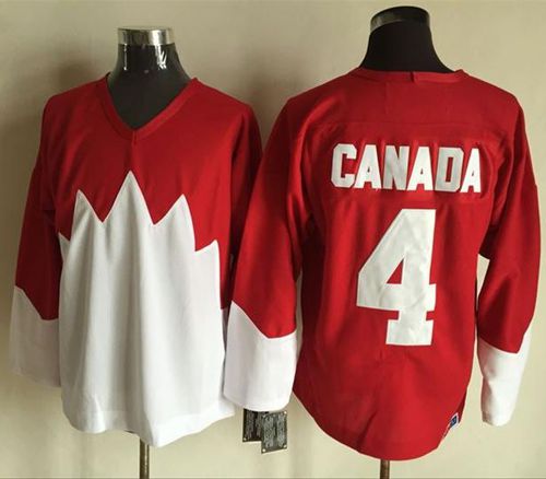 Olympic CA. #4 Canada RedWhite 1972 Commemorative CCM Stitched NHL Jersey