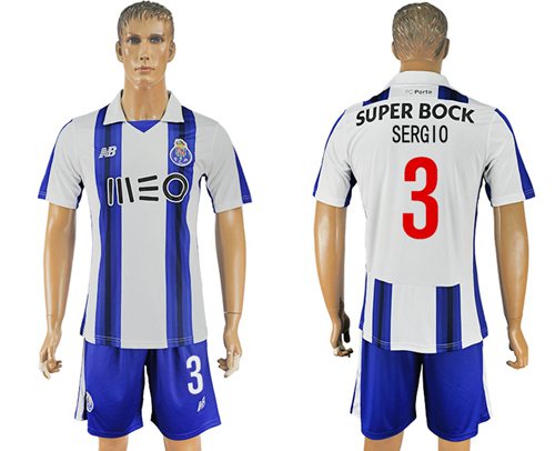 Oporto #3 Sergio Home Soccer Club Jersey Oporto #3 Sergio Home Soccer Club Jersey