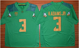 Oregon Ducks #3 Vernon Adams Jr. Green Stitched NCAA Jersey