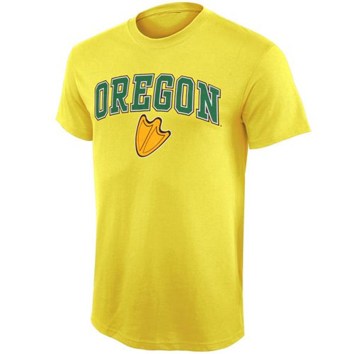Oregon Ducks Arch Over Logo T-Shirt Yellow