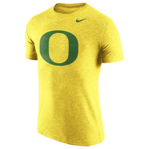 Oregon Ducks Logo Plus Tri-Blend T-Shirt Heather Gold