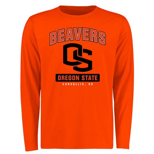 Oregon State Beavers Campus Icon Long Sleeves T-Shirt Orange