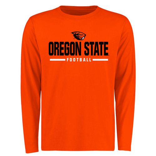 Oregon State Beavers Custom Sport Wordmark Long Sleeves T-Shirt Orange