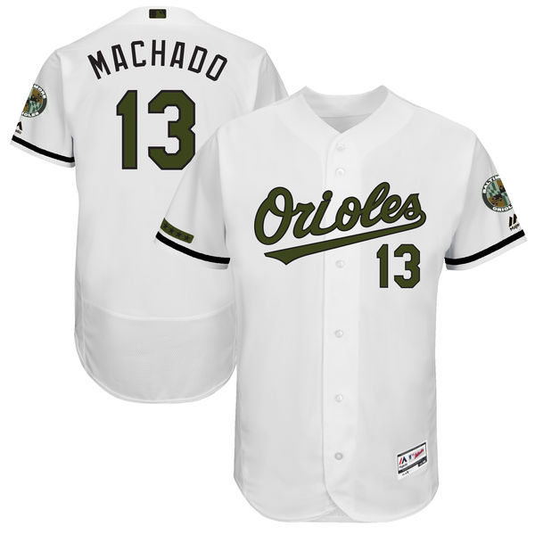 Orioles #13 Manny Machado White Men's 2017 Memorial Day Flexbase Player Jersey Orioles #13 Manny Machado White Men's 2017 Memorial Day Flexbase Player Jersey