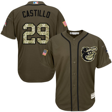 Orioles #29 Welington Castillo Green Salute to Service Stitched Youth MLB Jersey