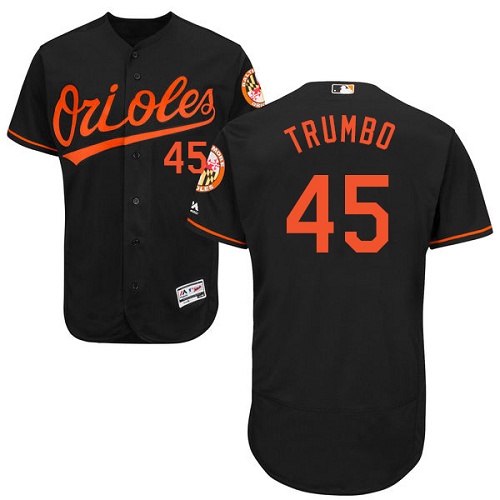 Orioles #45 Mark Trumbo Black Flexbase Authentic Collection Stitched MLB Jersey Orioles #45 Mark Trumbo Black Flexbase Authentic Collection Stitched MLB Jersey
