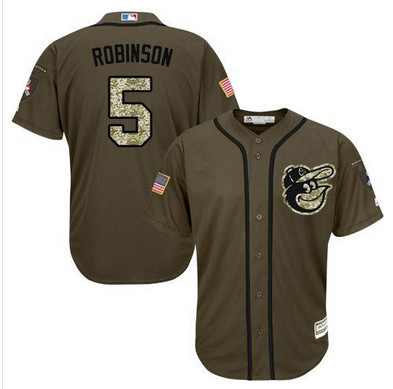 Orioles #5 Brooks Robinson Green Salute to Service Stitched MLB Jersey