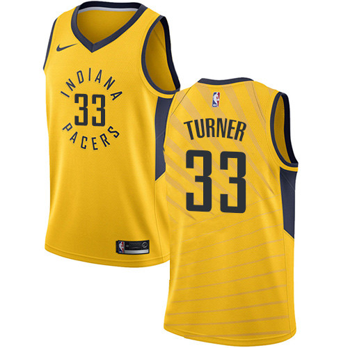 Pacers #33 Myles Turner Gold Women's Basketball Swingman Statement Edition Jersey