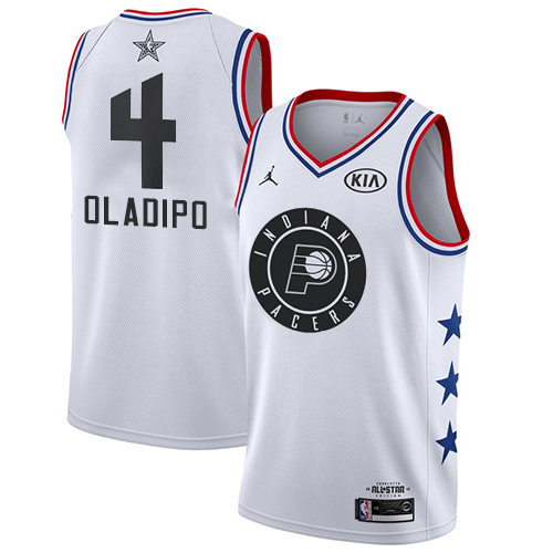 Pacers #4 Victor Oladipo White Women's Basketball Jordan Swingman 2019 All-Star Game Jersey