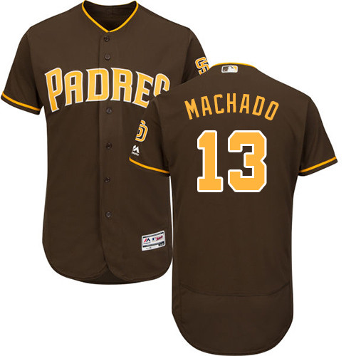 Padres #13 Manny Machado Brown Flexbase Authentic Collection Stitched Baseball Jersey Padres #13 Manny Machado Brown Flexbase Authentic Collection Stitched Baseball Jersey