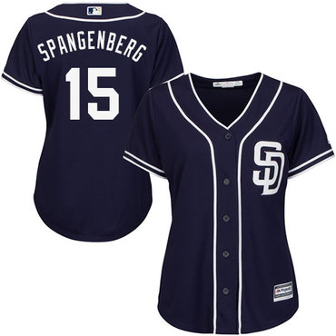 Padres #15 Cory Spangenberg Navy Blue Alternate Women's Stitched MLB Jersey Padres #15 Cory Spangenberg Navy Blue Alternate Women's Stitched MLB Jersey