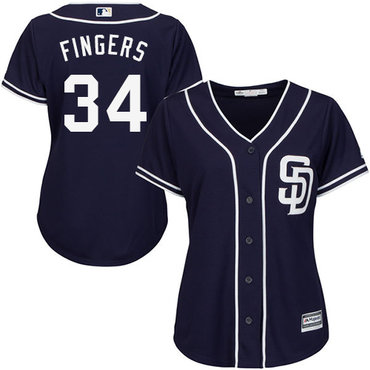 Padres #34 Rollie Fingers Navy Blue Alternate Women's Stitched MLB Jersey Padres #34 Rollie Fingers Navy Blue Alternate Women's Stitched MLB Jersey