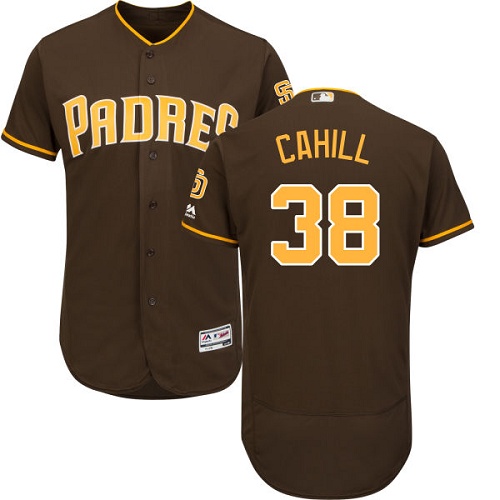 Padres #38 Trevor Cahill Brown Flexbase Authentic Collection Stitched MLB Jersey Padres #38 Trevor Cahill Brown Flexbase Authentic Collection Stitched MLB Jersey