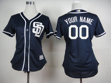 Padres Dark Blue Cutomized Women New Cool Base Jersey Padres Dark Blue Cutomized Women New Cool Base Jersey