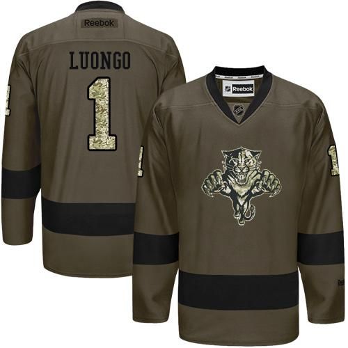 Panthers #1 Roberto Luongo Green Salute to Service Stitched NHL Jersey Panthers #1 Roberto Luongo Green Salute to Service Stitched NHL Jersey