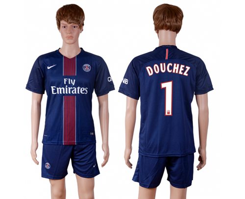 Paris Saint-Germain #1 Douchez Home Soccer Club Jersey Paris Saint-Germain #1 Douchez Home Soccer Club Jersey