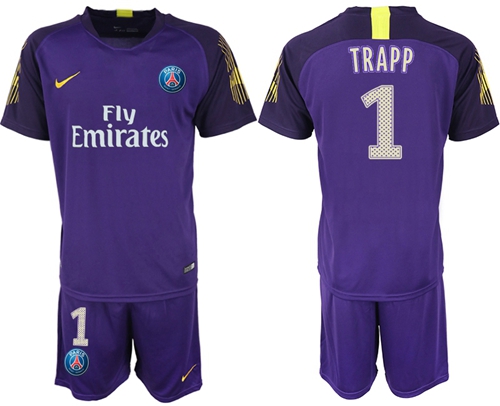 Paris Saint-Germain #1 Trapp Purple Goalkeeper Soccer Club Jersey Paris Saint-Germain #1 Trapp Purple Goalkeeper Soccer Club Jersey