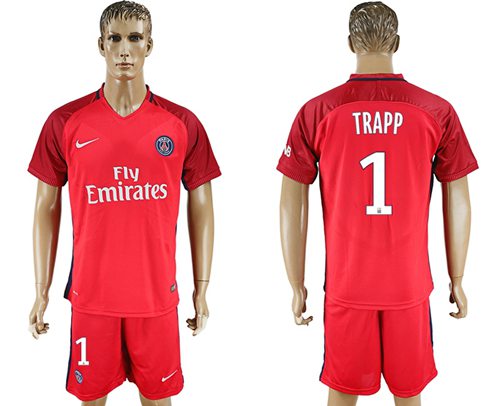 Paris Saint-Germain #1 Trapp Red Soccer Club Jersey Paris Saint-Germain #1 Trapp Red Soccer Club Jersey
