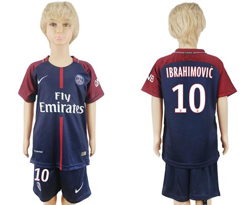 Paris Saint-Germain #10 Ibrahimovic Home Kid Soccer Club Jersey Paris Saint-Germain #10 Ibrahimovic Home Kid Soccer Club Jersey
