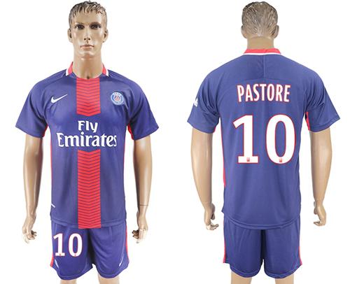 Paris Saint-Germain #10 Pastore Home Soccer Club Jersey Paris Saint-Germain #10 Pastore Home Soccer Club Jersey