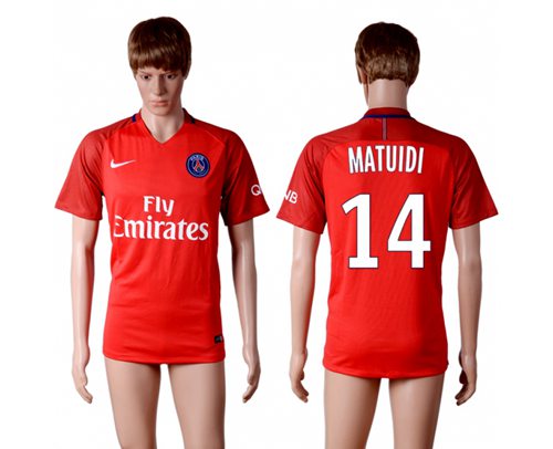 Paris Saint-Germain #14 Matuidi Red Soccer Club Jersey Paris Saint-Germain #14 Matuidi Red Soccer Club Jersey