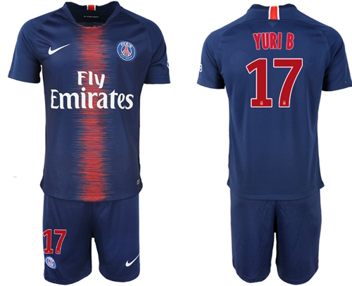Paris Saint-Germain #17 Yuri B Home Soccer Club Jersey Paris Saint-Germain #17 Yuri B Home Soccer Club Jersey
