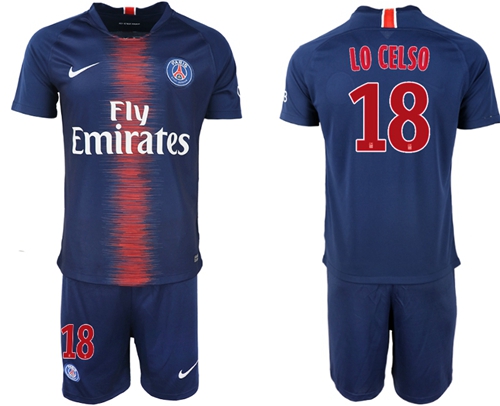 Paris Saint-Germain #18 Lo Celso Home Soccer Club Jersey