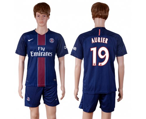 Paris Saint-Germain #19 Aurier Home Soccer Club Jersey