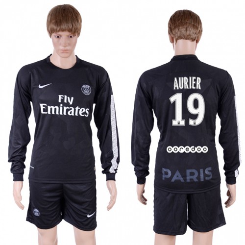 Paris Saint-Germain #19 Aurier Sec Away Long Sleeves Soccer Club Jersey Paris Saint-Germain #19 Aurier Sec Away Long Sleeves Soccer Club Jersey