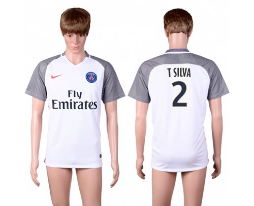 Paris Saint-Germain #2 T Silva Away Soccer Club Jersey Paris Saint-Germain #2 T Silva Away Soccer Club Jersey