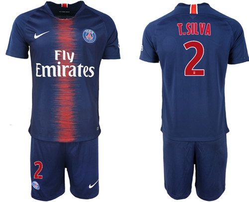 Paris Saint-Germain #2 T.Silva Home Soccer Club Jersey