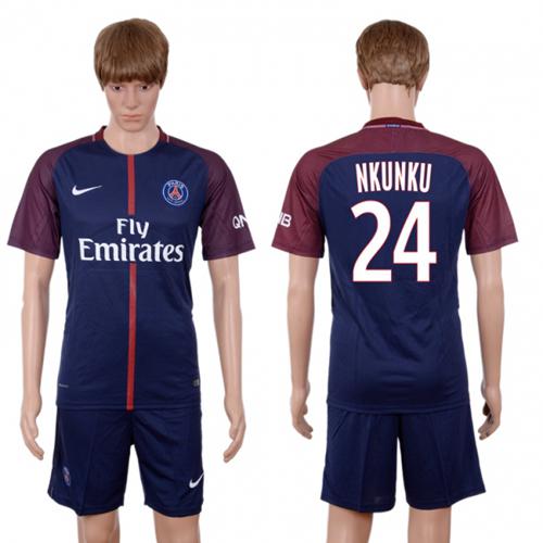 Paris Saint-Germain #24 Nkunku Home Soccer Club Jersey Paris Saint-Germain #24 Nkunku Home Soccer Club Jersey