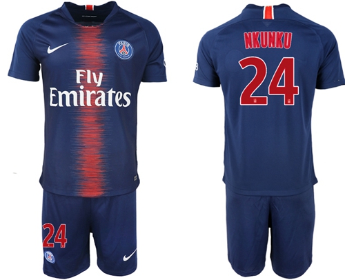 Paris Saint-Germain #24 Nkunku Home Soccer Club Jersey