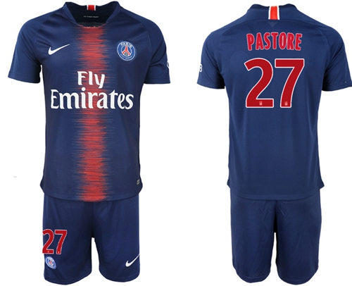 Paris Saint-Germain #27 Pastore Home Soccer Club Jersey Paris Saint-Germain #27 Pastore Home Soccer Club Jersey