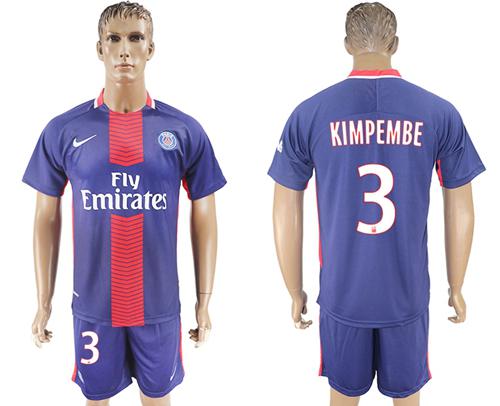 Paris Saint-Germain #3 Kimpembe Home Soccer Club Jersey Paris Saint-Germain #3 Kimpembe Home Soccer Club Jersey