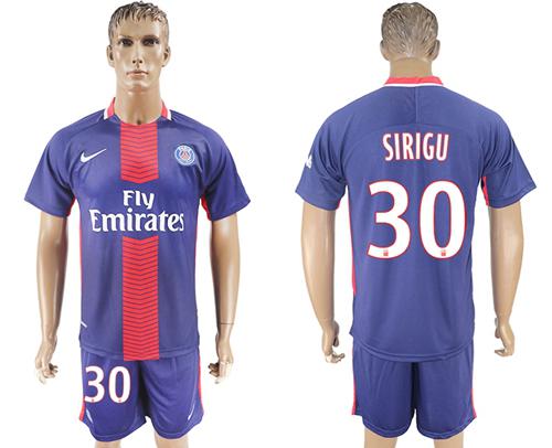 Paris Saint-Germain #30 Sirigu Home Soccer Club Jersey Paris Saint-Germain #30 Sirigu Home Soccer Club Jersey