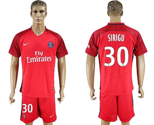 Paris Saint-Germain #30 Sirigu Red Soccer Club Jersey Paris Saint-Germain #30 Sirigu Red Soccer Club Jersey